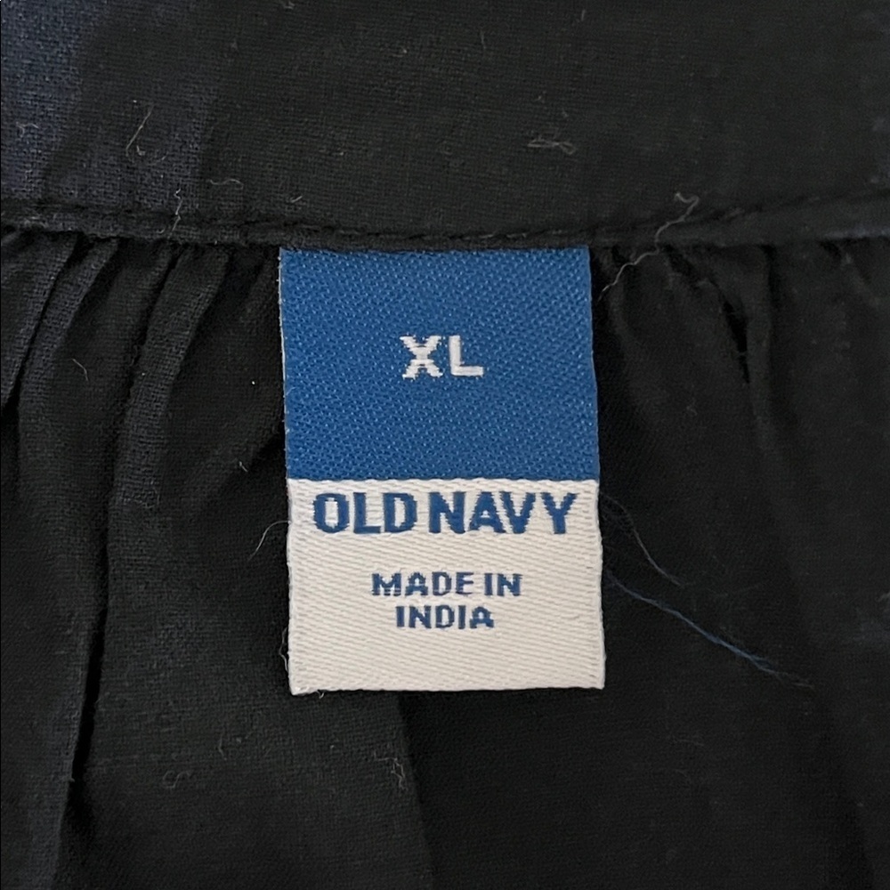 Old Navy Blouse Eyelet Sleeve Button Up Black XL - Picture 13 of 15